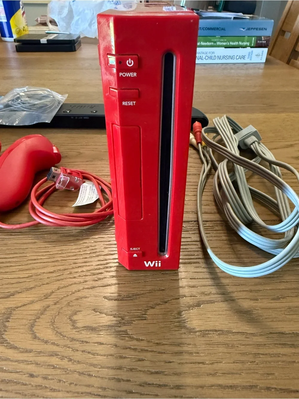 Nintendo Wii Red Console 25th Anniversary edition RARE Tested & Working 2 Games
